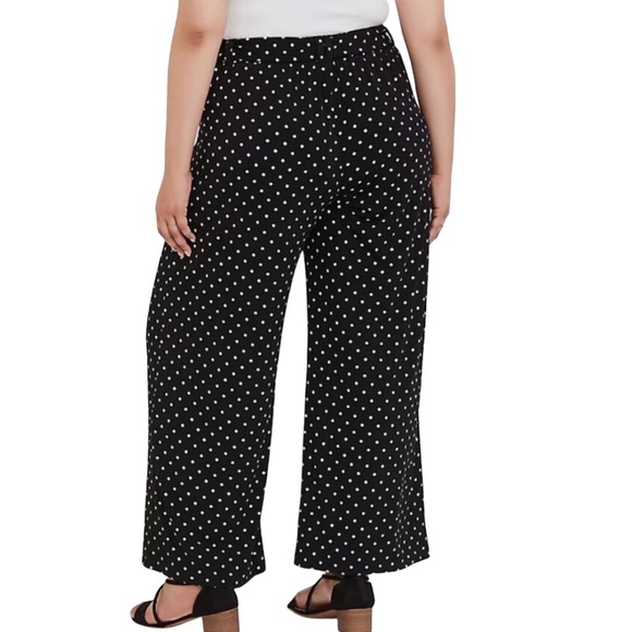 Torrid ITY Tie Front Dot Wide Leg Pants Polk-a-dot Stretch Wide Leg Sz 4/4X - Picture 3 of 11